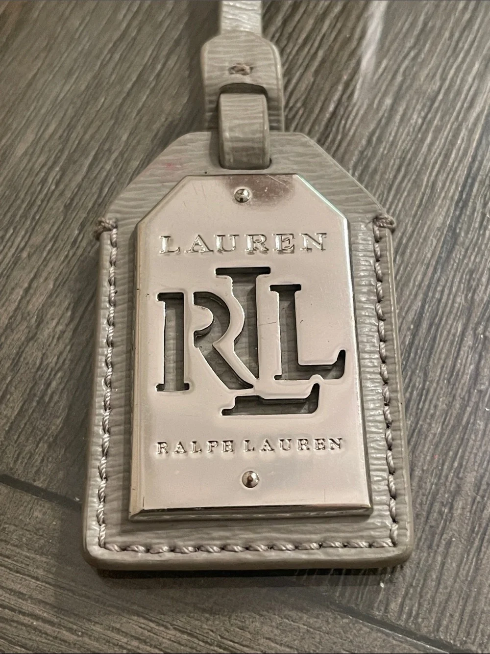 Lauren Ralph Lauren Grey & Silver Replacement Handbag Logo Hangtag - Bag Charm
